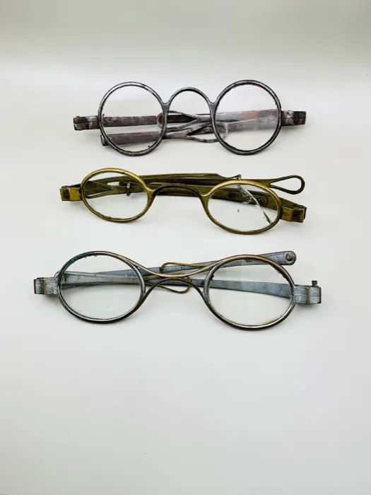 Three pairs of antique wire spectacles