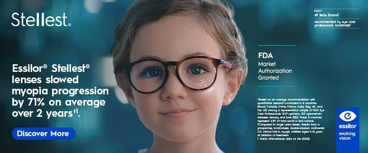 Essilor Stellest lenses for myopia progression in children